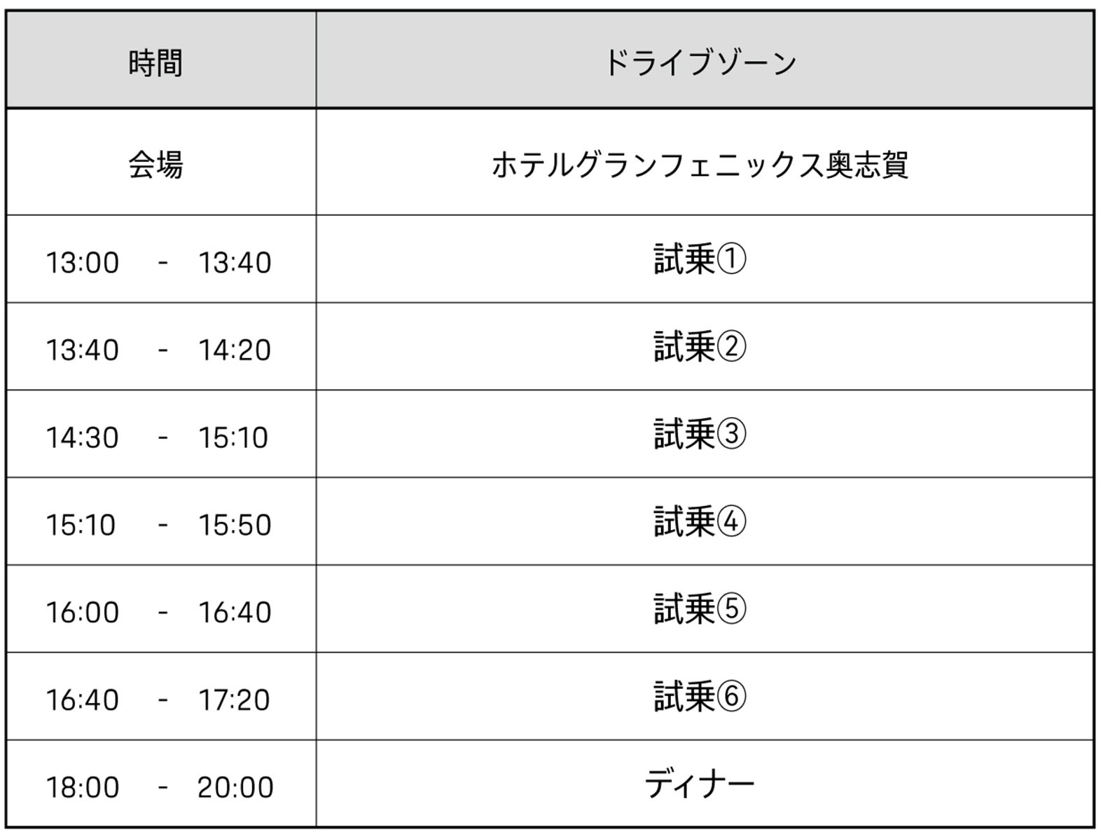 タイムスケジュール 2026年8月22日（土）